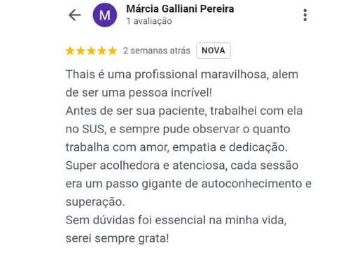 depoimento thais barbi - neuropsicologa em Florianopolis