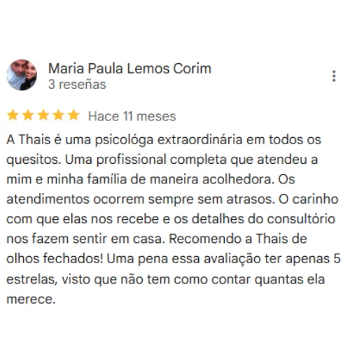 Depoimento da neuropsicóloga Thais Barbi