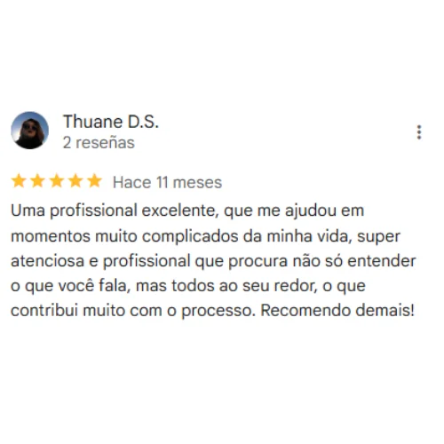 Depoimento da paciente neuropsicológica de Thais Barbi