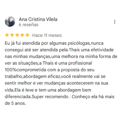 Depoimento da psicóloga Thais Barbi