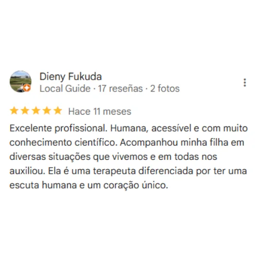 Depoimento de paciente sobre a clínica de neuropsicologia em Florianópolis